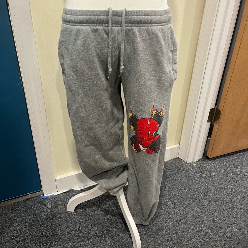 Men's Gray Sweatpants with Baby Devil